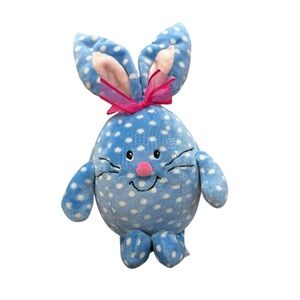 Commonwealth Stuffed Plush Easter Egg Bunny Rabbit Polka Dot Blue
